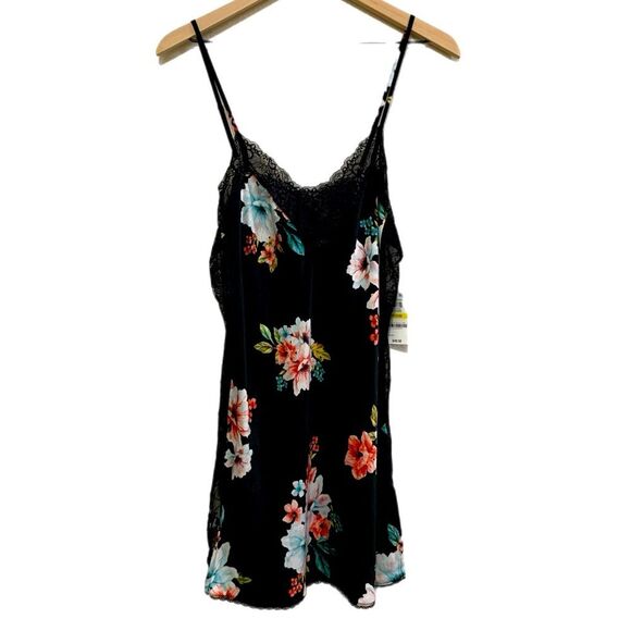 INTERNATIONAL CONCEPTS INTIMATES Nightgown Robe Set Women’s M Black Floral Pink. - Picture 4 of 16